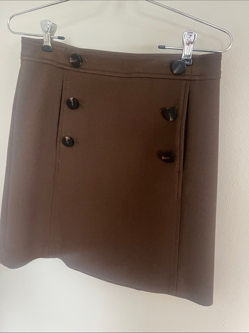 Ann Taylor Brown Double-Button Mini Skirt